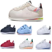 Barn vara sant Cortez Basic SL TDV Kids Running Shoes White Black New Born Baby Sneakers Sp￤dbarn Run Barn Sport utomhus Sm￥ Big Kid Trainers