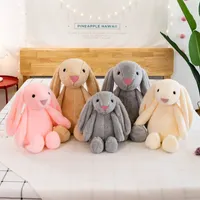 Giocattolo peluche di coniglietto pasquale da 35 cm simulatore cartone animato a orecchio morbido di coniglio morbido peluche giocattoli per bambole per animali per bambini compleanno di compleanno 08