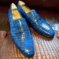 Hombres elegantes mocasines PU Color sólido Canditing Crack Lattice Mask Slip-On Fashion Classic Business Casual Party Daily Dress Zapatos