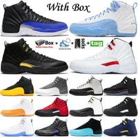 2022 con cajas Jumpman 12 zapatos de baloncesto para hombres 12s Blue Hyper Royal Black Taxi Twist sigiloso Juego de gripe Men Sports Women Trainers Tamaño 36-47