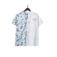 Tasarımcı Gömlek Erkek Düğmesi Gömlek Baskı Bowling Shirt Hawaii Çiçek Gündelik Gömlek Erkekler İnce Fit Kısa Kollu Elbise Hawaii Belkis