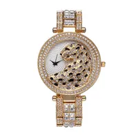 럭셔리 디자이너 보석 여성 다이아몬드 표범 시계 골드 팔찌 손목 시계 럭셔리 시계 멋진 캐주얼 새로운 여성 클럭 307t