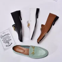 Zapato de vestir para mujer de moda zapatos muesperadores casuales de cuero de cuero genuino diseñador de lujo piso de caballos pisos