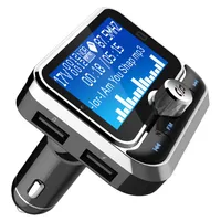 Uppgraderad version Bluetooth FM-sändar Kit Hands-bil med Display Radio Adapter QC3 0 och Smart 1 2 4A Dual USB Ports Char339B