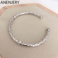 Bracciale Bracciale Designer Anenjery Silver Colore Rhombus Bangles Open For Women Men GEometric Cuff Jewelry Regali S-B484