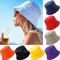 New Unisex Cotton Ladies Bucket Hat Women Summer Sunscreen Panama Hat Sunbonnet Outdoor Fisherman Cap Beach Cap Bucket Hat Men Y220818