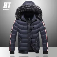 겨울 자켓 남자 모피 칼라 따뜻한 두꺼운 파카 수컷 외부웨어웨어 열 울리자 다운 코트 양털 후드 눈 220818