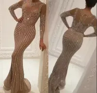 2022 Arabski Aso Ebi Ebi luksusowy syrena błyszczące sukienki na bal