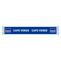 Cape Verde Bayrak Fabrikası Tedarik İyi Fiyat Polyester Saten Bayraklar Eşarp Ülke Milleti Futbol Oyunları Hayranları Scarf da özelleştirilebilir