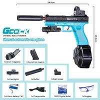 2022 New Gl ock Electric Water Polo Toy Gun Paintball Pistol Outdoor Games CS Pistol Boy Gift