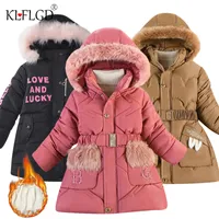 Girls down and cotton padded jacket top coat style girls long Outerwear warm Children Clothing 4 12 years 220818