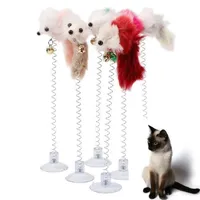 Cartoon Pet Cat Toy Stick Feather Rouse com Mini Bell Cats Teaser de apanhador Toys de gatos interativos