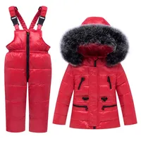 2019 Rosja Kids Winter Jacket Coat Hydrooon kombinezon dla dzieci Baby Boy Girl Ubrania Snowsuit Toddler Parka Down Jacket2637