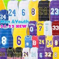 Carmelo Anthony Jersey 7 8 24 33 3 Davis 6 Basketball Jerseys 0 23 Russell Westbrook Bryant Gold White Purple Retro Men Kid Youth Embroidery Mesh Black Mamba 2023 2022