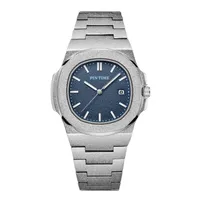 Wristwatches PINTIME Mens Fashion Luxury Watch Nautilus Designer Frosted Stainless Steel Quartz Movement Watches Male Sport Wristw283S