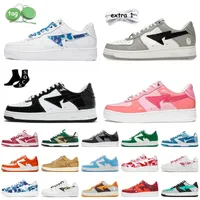 Fashion Designer Bapestas Baped SK8 Sta Casual Shoes Women Mens SK8 2022 Patent Leather Black White Color ABC Camo Combo Pink Grey Platform Sneakers trainers 36-45