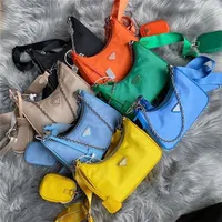 Мода тройной перевосходство 2000 2005 года с трех частями набор нейлоновых сумок женская сумка для мужчин роскошные дизайнерские кошелек с монет