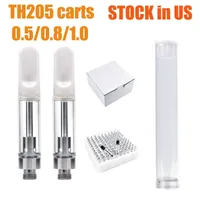 Ship from US TH205 Cartridge Atomizer Empty Vape Cart 510 Thread Ceramic Coil with Ceramic Tip for Thick oil