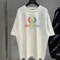 남자의 티셔츠 디자이너 셔츠 Baleciga의 오리지널 파리 클래식 가슴 BB 밀 프린트 자수 둥근 목 목걸이 짧은 슬리브 느슨한 버전 유엔 티셔츠 NNM8