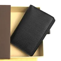 Uitstekende kwaliteit Pocket Organizer NM Canvas Real Leather Wallets M60502 Mens Card Holder N63145 N63144 Purse ID Bifold Wallet CAS314T