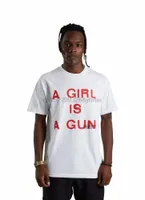 Camisetas para hombres Una chica es una camisa de pistola H6PV#