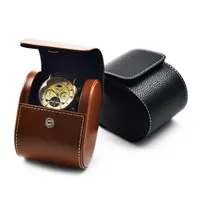 Titta på lådor Fall Luxury Leather Display Holder Organizer Storage Box Travel Case Gift To Christmas Birthday Wristwatch Packagingwatch
