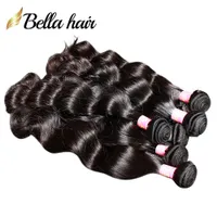 Brazylijskie przedłużanie włosów Ungrostane ludzkie dziewicze włosy Winchniki indyjskie Malezji Peruwiańskie 3PCS Double Weft Body Wave Bellahair 8-34 cala