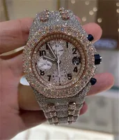D24 الفاخرة الساعات 4130 حركة الحركة للرجال 3255 Montre de Luxe Watch Mosang Stone Iced Moissanite Diamond Watchs Wristwatch Mechanical Automatic 904L