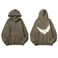 22SS مصمم Kanyes Classic Hoodie Three Party Combor Name Peace Dove Printed Mens and Womens yzys scender sweater stack