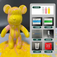 Decorative Objects & Figurines 23cm Large Hand-made Parent-child Diy Fluid Bear Ornament Graffiti Colored Pigment Trend MaterialDecorative D