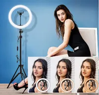 Vidéo Dimmable LED Selfie Ring Light USB Lamp Photography avec support de téléphone Tripod Stand pour le maquillage Youtube