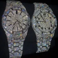 D27 Luxusmenschen Uhren 4130 Bewegungs Uhren f￼r M￤nner 3255 Montre de Luxe Mosang Stone Iced Moissanite Uhren Diamond Uhren Armbanduhr Mechanical Automatic 904L