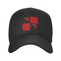 Beralar Kırmızı Siyah Damalı Ying Yang Hat Yetişkin Hip-Hop Yin ve Hats Sun Golf Ayarlanabilir Snapback Caps Beyzbol WashableBerets