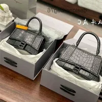 Luxurys Designer Women Balencigas Luxuryss Fashion Handbags Hourglass Bags High Version b Family Female Leather Crocodile 2022 Fashion One Top Quality