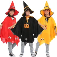 Halloween Party Kids bruja disfraz de calabaza mago Cape con sombrero para cosplay