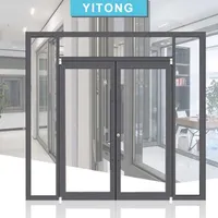 Marco de aluminio puerta delantera de entrada KFC Puerta Swing Spring Shop