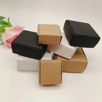 10pcs Black/White/Kraft Caixa de papel para embalagens Brincho Jewlery Box Caixas de papelão presente Diy Jewelry Exibir caixa de embalagem 220819