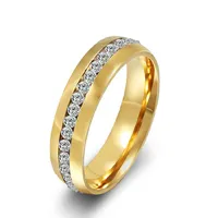 50%OFF whole 18K Gold filled TOP Class Tungsten Rhinestones cz diamond Studded Eternity Wedding band Ring women 2482