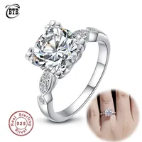 Fashion 925 Sterling Silver Rings 10mm 3ct Round Engagement Diamond High Jewellery Wedding for Couples 220818
