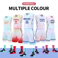 Gym Clothing Custom Mens High Quality Bsketball Suit Polyester Mesh Retro Basketball Jersey College Sports Basketball Uniform Shirts LQ5802 220812