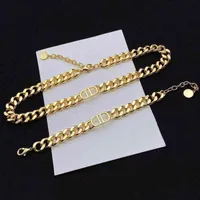 70% Off Factory Online Direct Sales Necklace letter chain female jewelry set short clavicle chain neck chain sand gold tide hip hop Bracelet