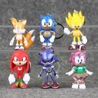 Yeni 2017 6pcs Set Sonic Keychain Tavuklar PVC Aksiyon Figürü Koleksiyon Model Oyuncak Çocuklar Hediye 287Q