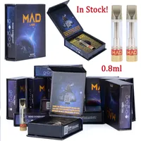 In Stock MAD LABS Empty Atomizers Vape Cartridges Packaging 0.8ml Ceramic Coil Cartridge Thick Oil Dab Pen Vaporizer E Cigarettes Carts
