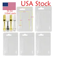 Clam Shell Blister Pack 1.0ml Vape Cartridges USA Stock Package Clear Plastic Case 0.8ml Carts Atomizers Packaging Customize Ca Warehouse 1000pcs/box