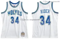 Isaiah Rider Stitched Jr Jersey Mitchell & Ness 1995-1996 Mesh Hardwoods Classics retro basketball jerseys Men