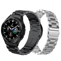 Metalowy pasek do Samsung Galaxy Watch 4 Classic 46mm 42mm No Gaps Zakrzywiony koniec stali nierdzewnej opaski bransoletki dla zegarków 4 44 mm 40 mm 220819