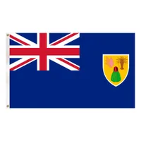 Turks und Caicos -Inseln Flagge 3x5 ft hochwertiges Polyester Country National Flag -Banner mit zwei Messingstaaten
