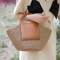 Evening Bags Gusure Fashion Straw Woven Handbag For Women Summer Travel Beach Shoulder Bag Casual Handmade Knitted Basket Shopper TotesEveni