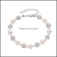 Hilos de cuentas nuevos pulsera con juego de bolas de perlas cuentas de diamantes simples accesorios de joyer￭a shambhala para mujeres ca￭das d afortunadas dhkqz