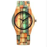 SHIFENMEI Watch Colorful Bamboo Atmosphere Watches Natural Ecology Carbonization Simple Quartz Wristwatches260C